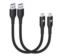 CONMDEX 2Pack USB C Câble 30CM/0.3M Type C Câble Android Auto USB 3.1 Gen2 USB A à C 3.1A Charge rapide Câble de transfert de données 10Gbit/s pour Samsung Galaxy S23 S22 S21 Note 20 Pixel 7 Noir