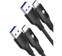 CONMDEX Câble USB C [2Pack, 2M] Type C Android Auto 3.1 Gen2 USB A à C 3.1A Charge Rapide Transfert de Données 10Gbit/s pour Samsung Galaxy S23 S22 S21 Note 20 Pixel 7 Pro Noir