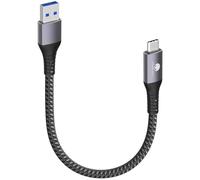 CONMDEX câbles USB C courts 20cm/0,2m 10 Gbps USB 3.1 Gen2 Type C Android Auto QC3.0 3,1A USB A vers C Chargeur rapide pour Samsung Note20 Galaxy S23/S22/S21 Z Flip 5 Tab S9 Pixel 8 Pro Gris
