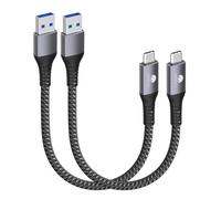 CONMDEX Lot de 2 câbles USB C courts 50 cm/0,5 m 10 Gbps USB3.1 Gen2 Type C Android Auto QC3.0 3,1 A USB A vers C Chargeur rapide pour Samsung Note20 Galaxy S23/S22/S21 Galaxy Z Flip4 Tab S8 Pixel 7