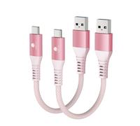 CONMDEX USB C Câble 2Pack 50CM/0.5M Type C Android Auto 3.1 Gen2 USB A à C 3.1A Charge rapide Câble de transfert de données de synchronisation 10Gbit/s pour Samsung Galaxy S24 S23 S22 Note 20 Rose