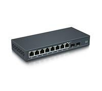 Conmutador Gigabit Ethernet de fibra de 10 puertos, con 2 ranuras SFP (1000 m), sin transceptor…
