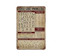 Connaissance du code Morse Code Morse Visual International Morse Code Metal Tin Signs 8x12 pouces Poster Metal, Great Retro Gifts and Decorative Door Wall School Science Classroom Infographic Tin Sig