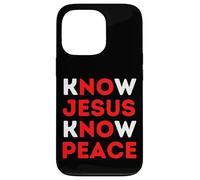 Connaître Jésus Connaître la Paix Foi chrétienne Noël Religieux Coque pour iPhone 13 Pro