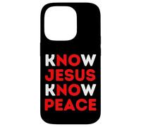 Connaître Jésus Connaître la Paix Foi chrétienne Noël Religieux Coque pour iPhone 14 Pro