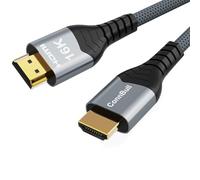 ConnBull Câble HDMI 2.2 2m - 96Gbps Ultra Rapide Cable HDMI- Supporte 16K 60Hz, 8K 240Hz, 4K 480Hz - eARC, Dolby Vision & Atmos - Idéal pour PS5, Blu-ray, Projecteur, 4K/8K TV
