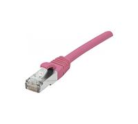 CONNECT 0,15 m Cuivre RJ45 Cat. 6 a S/FTP LSZH avec Protection Anti Coupure pour Cordon Patch - Rose