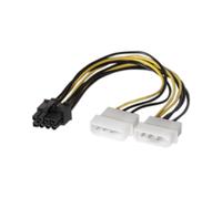 Connect 146693 - Câble Adaptateur Alimentation Interne Molex 4-pin vers PCI-E 8-pin Femelle, Blanc, Carte Vidéo