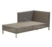 Connect Chaise longue Canapé modulaire droit avec coussin en taupe Cane-Line - 5711877084493
