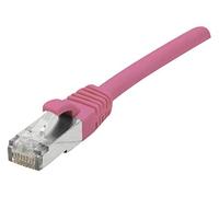 CONNECT cuivre 0,30 m RJ45 Cat. 6 a S/FTP LSZH avec Protection Anti Coupure pour Cordon Patch - Rose