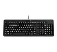 Connect IT CI-71 - Clavier - rétro-éclairé - USB - Tchèque - argent, noir mat Noir G