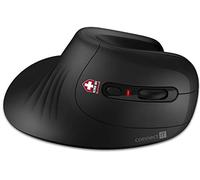 CONNECT IT for Health Souris verticale ergonomique sans fil | Souris sans fil | Capteur optique, 6 boutons, fonctionnement sur batterie | Noir mat pour un travail sain et confortable | Noir