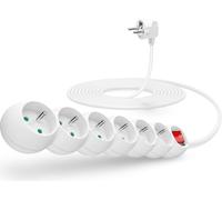 CONNECT IT Rallonge 230V, 6 prises interrupteur, 5m, blanc
