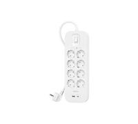 Connect - Protection contre les surtensions - avec ports USB-C et USB-A - connecteurs de sortie : 8 - 2 m cordon