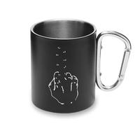 Connect The Dots Tasse humoristique en métal avec poignée mousqueton, tasse de camping