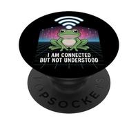 Connected But Not Understood - Absurd Frog WiFi Vaporwave PopSockets PopGrip Adhésif