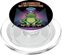 Connected But Not Understood - Absurd Frog WiFi Vaporwave PopSockets PopGrip pour MagSafe