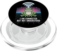 Connected But Not Understood - Absurd Frog WiFi Vaporwave PopSockets PopGrip pour MagSafe