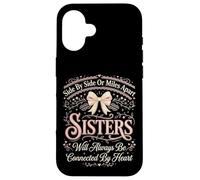 Connected by Heart Sisters Tenue familiale Assortie pour frères et sœurs Coque pour iPhone 16