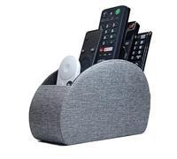 Connected Essentials Support de télécommande avec 5 poches pour manette de télévision - Tissu gris fin et compact - Rangement pour salon et chambre à coucher CEG-10