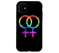 Connected Female Symbols Watercolor Rainbow Lesbian Women Coque pour iPhone 11