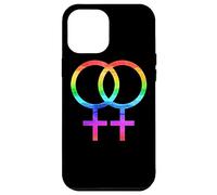 Connected Female Symbols Watercolor Rainbow Lesbian Women Coque pour iPhone 12 Pro Max