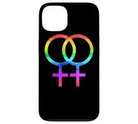 Connected Female Symbols Watercolor Rainbow Lesbian Women Coque pour iPhone 13