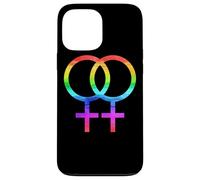 Connected Female Symbols Watercolor Rainbow Lesbian Women Coque pour iPhone 13 Pro Max
