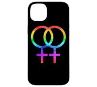Connected Female Symbols Watercolor Rainbow Lesbian Women Coque pour iPhone 14 Plus