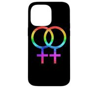 Connected Female Symbols Watercolor Rainbow Lesbian Women Coque pour iPhone 14 Pro Max