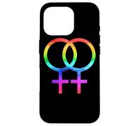 Connected Female Symbols Watercolor Rainbow Lesbian Women Coque pour iPhone 16 Pro