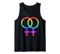 Connected Female Symbols Watercolor Rainbow Lesbian Women Débardeur