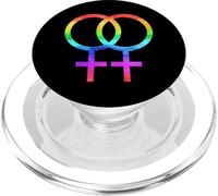 Connected Female Symbols Watercolor Rainbow Lesbian Women PopSockets PopGrip pour MagSafe