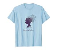 Connecter Les Points : Silhouette de Profil Artistique T-Shirt, Homme, Bleu Céleste, L