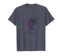 Connecter Les Points : Silhouette de Profil Artistique T-Shirt, Homme, Bleu Chiné, L