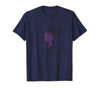 Connecter Les Points : Silhouette de Profil Artistique T-Shirt, Homme, Bleu Marine, L