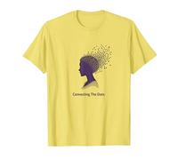 Connecter Les Points : Silhouette de Profil Artistique T-Shirt, Homme, Citron, L