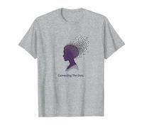 Connecter Les Points : Silhouette de Profil Artistique T-Shirt, Homme, Gris Chiné, L
