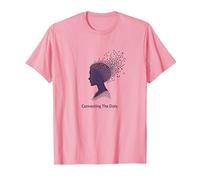Connecter Les Points : Silhouette de Profil Artistique T-Shirt, Homme, Rose, L