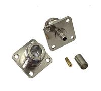 Connecteur 1 pcs N Jack femelle 4 trous bride sertissage compatible with RG58 RG142 LMR195 RG400 Câble COAXIAL(11-50Pcs)