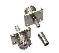 Connecteur 1 pcs SO239 UHF Sertissage de bride féminin de 4 trous de 25 mm RG58 RG142 LMR195 Câble Rf Terminaux de fil coaxial(11-50Pcs)