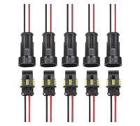 Connecteur 2 broches 20 AWG for camion, bateau, autre connexion, 5 paires(10PCs (5pairs))