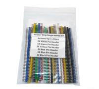 Connecteur 40 broches 2,54 mm cuivre cuivre à une rangée 40 broches 2,54 mm broche à souder PCB connecteur 40 broches pour projets électroniques, tête mâle à rangée, 40 broches, largeur de pas 2,54 mm
