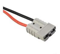 Connecteur 50 A 600 V pour câble de charge CC - Bornes en cuivre plaqué argent, fil 10 AWG, certifié UL94-V0, gris (30 cm)