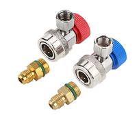 Connecteur à coupleur rapide R134A, ensemble d'adaptateurs latéraux haut et bas, matériau en laiton durable avec manchon de protection pour système de climatisation de voiture,