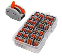 Connecteur à écrou à levier, CESFONJER Lot de 26 connecteurs de fils compacts, connecteur d'épissure, connecteurs de câbles unilatéraux, kit de blocs de câbles électriques pour fils 28-12 AWG