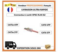 Connecteur à sertir 8P8C RJ45 EZ CAT5e et CAT6 - lots de 10, 20, 50 ou 100