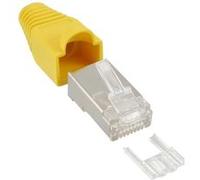 Connecteur à sertir InLine® RJ45 8P8C blindé avec filetage + protection anti-pliage jaune 10 pcs. G