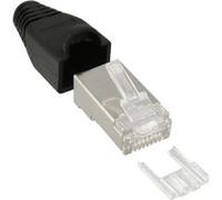 Connecteur à sertir InLine® RJ45 8P8C blindé avec filetage + protection anti-pliage noir 10 pcs. Noir G