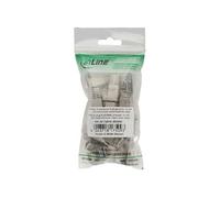 Connecteur à sertir RJ45 8P8C blindé avec filetage + protection anti-pliage gris 10 pcs.